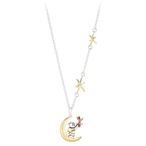 Disney Winnie the Pooh and Piglet Moon Pendant Necklace