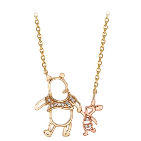 Disney Winnie the Pooh and Piglet Diamond Necklace