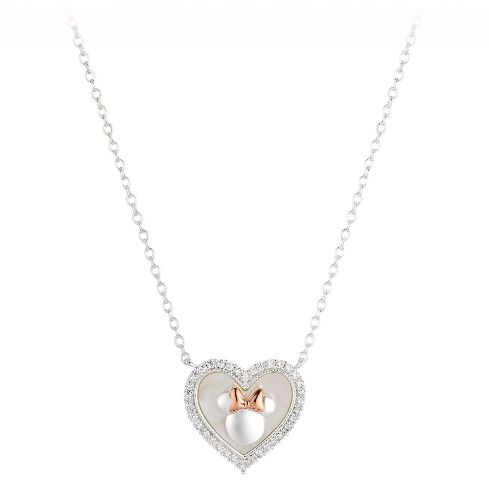 Minnie Mouse Mother of Pearl Heart Necklace Official shopDisney