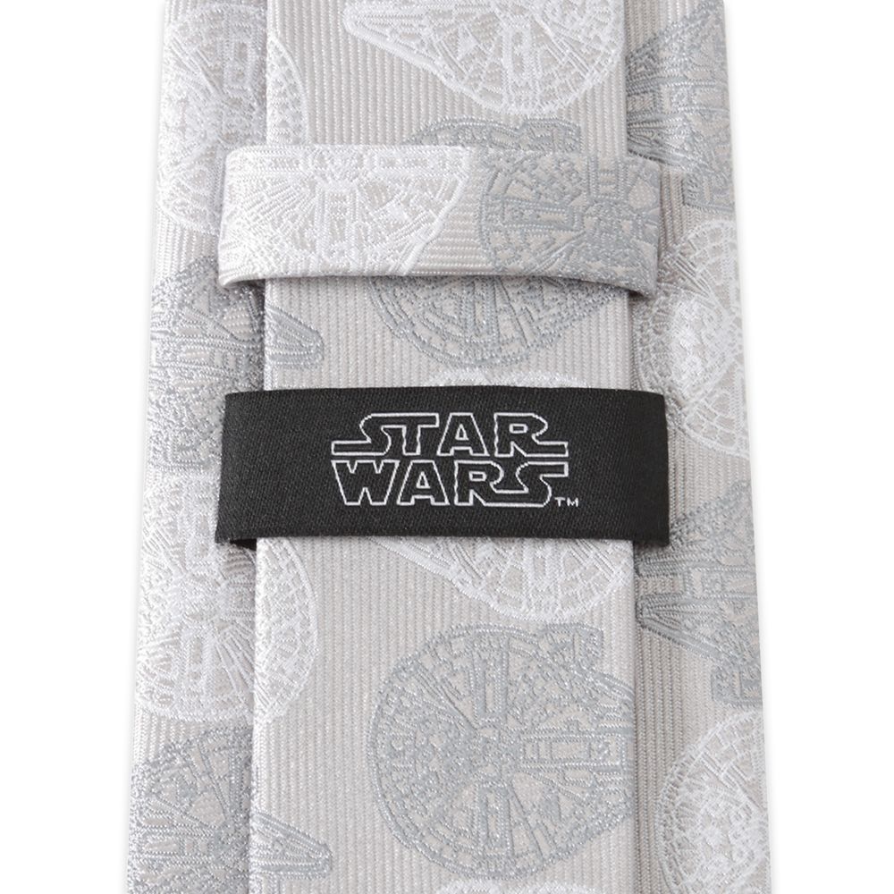 Millennium Falcon Gray Silk Tie for Adults &ndash; Star Wars