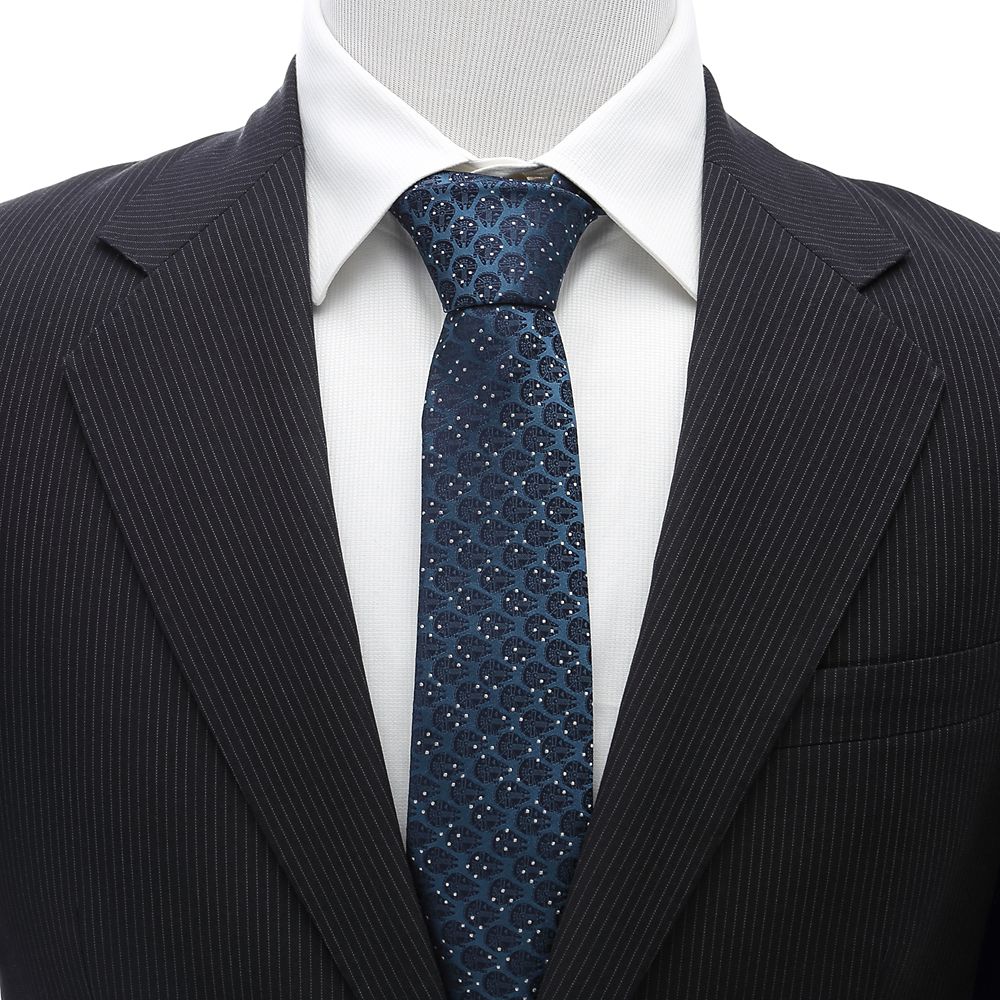 Millennium Falcon Dot Blue Silk Tie for Adults &ndash; Star Wars