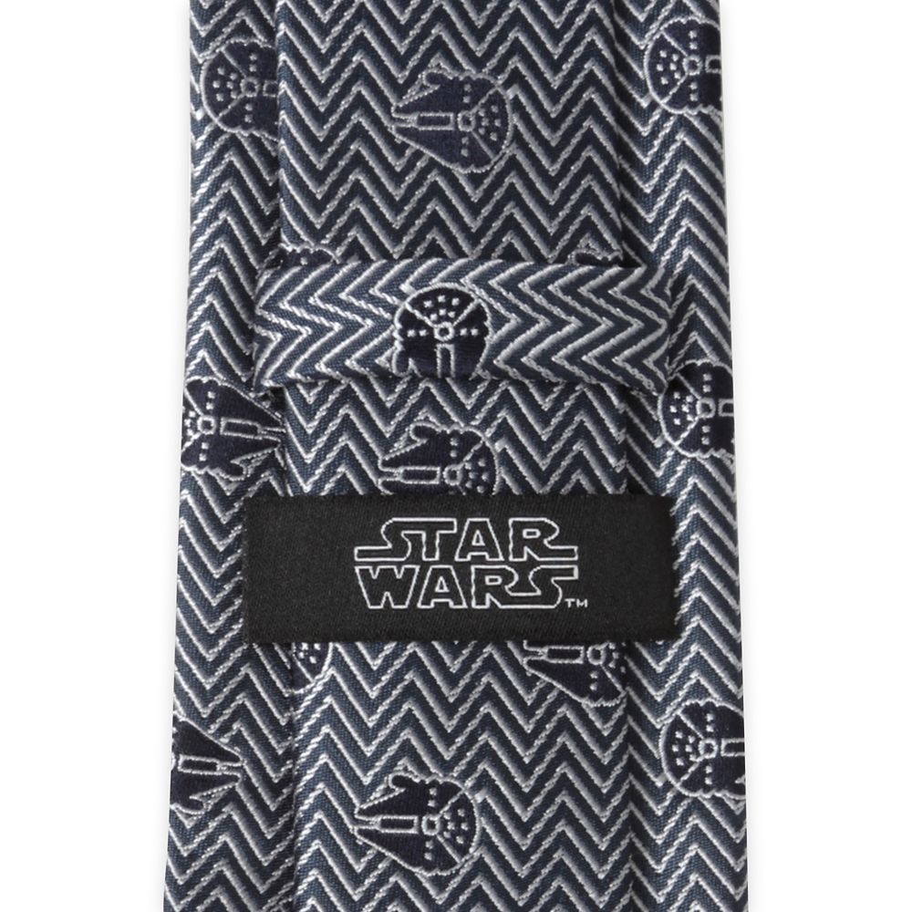 Millennium Falcon Herringbone Blue Silk Tie for Adults &ndash; Star Wars