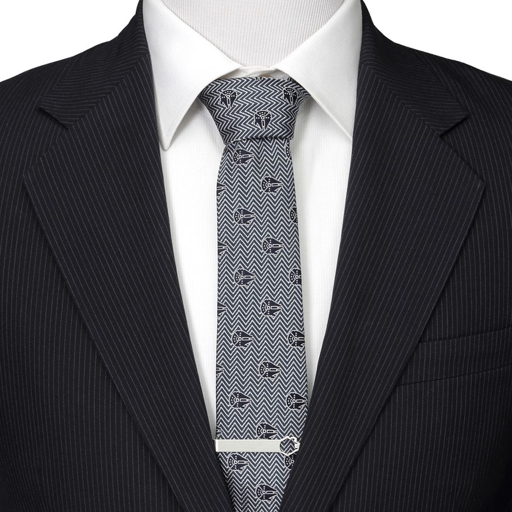 Millennium Falcon Herringbone Blue Silk Tie for Adults &ndash; Star Wars