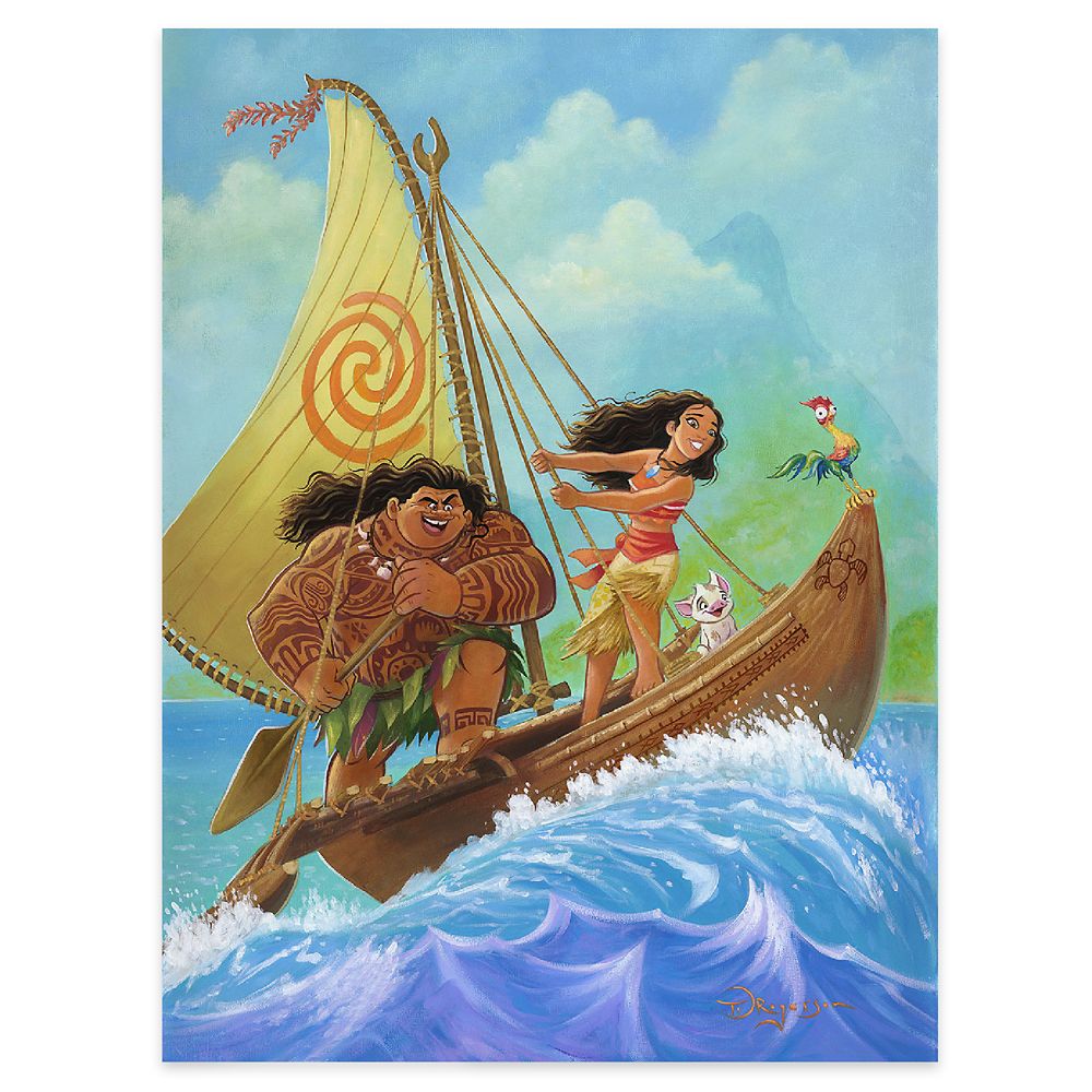 ''Moana Knows the Way'' Gallery Wrapped Canvas by Tim Rogerson – Limited Edition