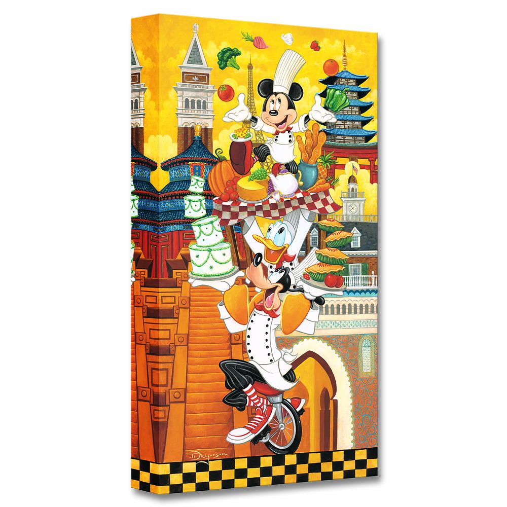 Mickey Mouse and Friends ''A World of Flavor'' Gicle on Canvas by Tim Rogerson Official shopDisney