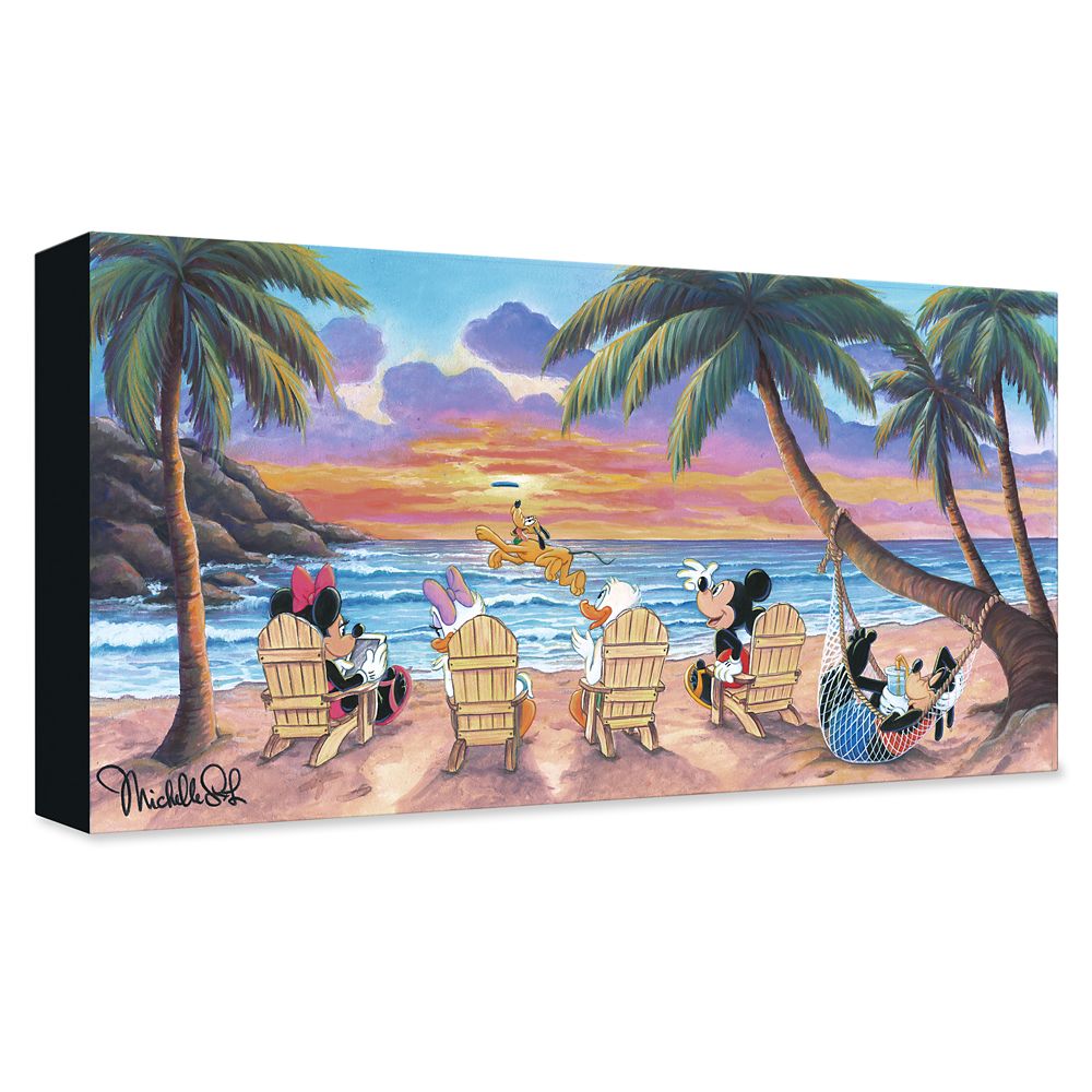 Mickey Mouse and Friends Beautiful Day at the Beach Gicle on Canvas by Michelle St.Laurent  Limited Edition Official shopDisney