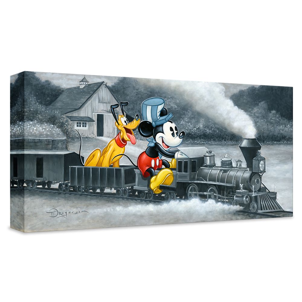 Mickeys Train Gicle on Canvas by Tim Rogerson Limited Edition Official shopDisney
