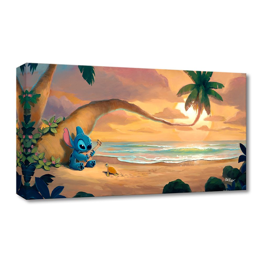 Stitch ''Sunset Serenade'' Canvas Artwork by Rob Kaz 10'' x 20'' Limited Edition Official shopDisney