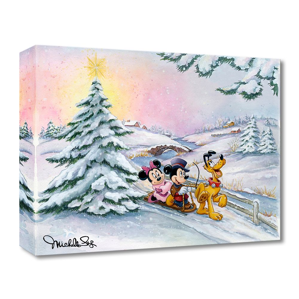 Mickey Mouse and Friends Winter Sleigh Ride Art by Michelle St.Laurent Limited Edition Official shopDisney