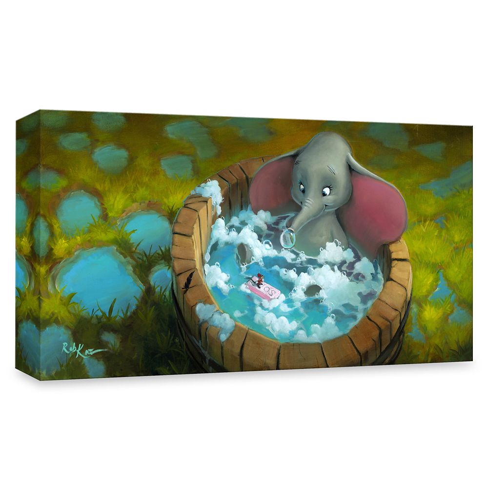 Dumbo and Timothy Mouse ''Good Clean Fun'' by Rob Kaz Canvas Artwork &ndash; Limited Edition