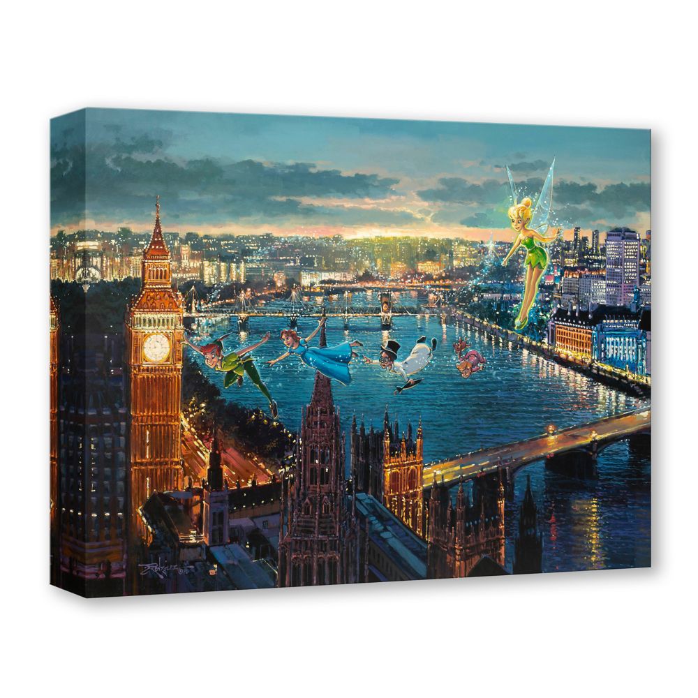Peter Pan ''Peter Pan in London'' by Rodel Gonzalez Canvas Artwork &ndash; Limited Edition