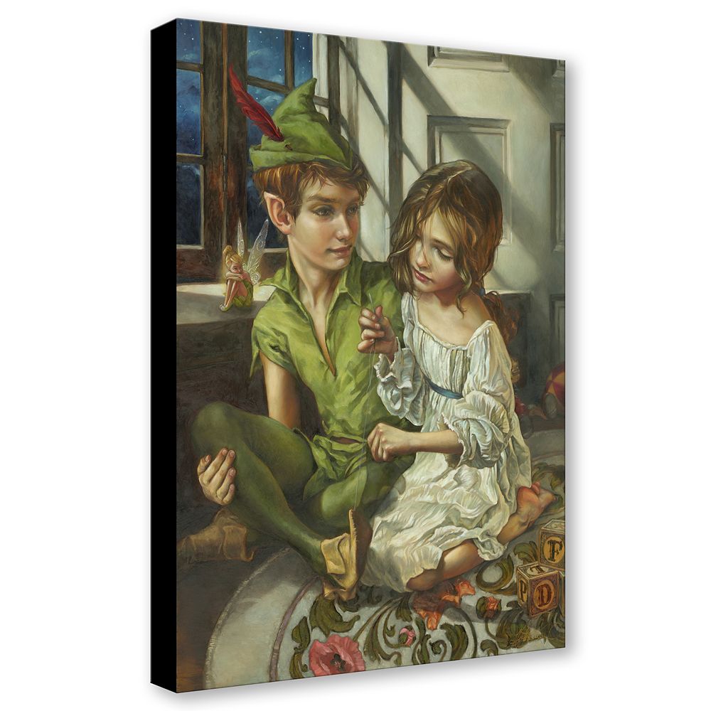 Peter Pan ''Sewn to His Shadow'' by Heather Edwards Hand-Signed & Numbered Canvas Artwork &ndash; Limited Edition