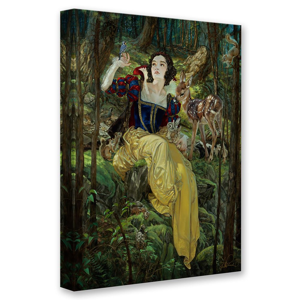 Snow White ''With a Smile and a Song'' by Heather Edwards Hand-Signed & Numbered Canvas Artwork &ndash; Limited Edition