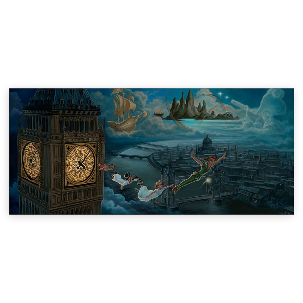 Peter Pan A Journey to Never Land by Jared Franco Hand-Signed & Numbered Canvas Artwork  Limited Edition Official shopDisney