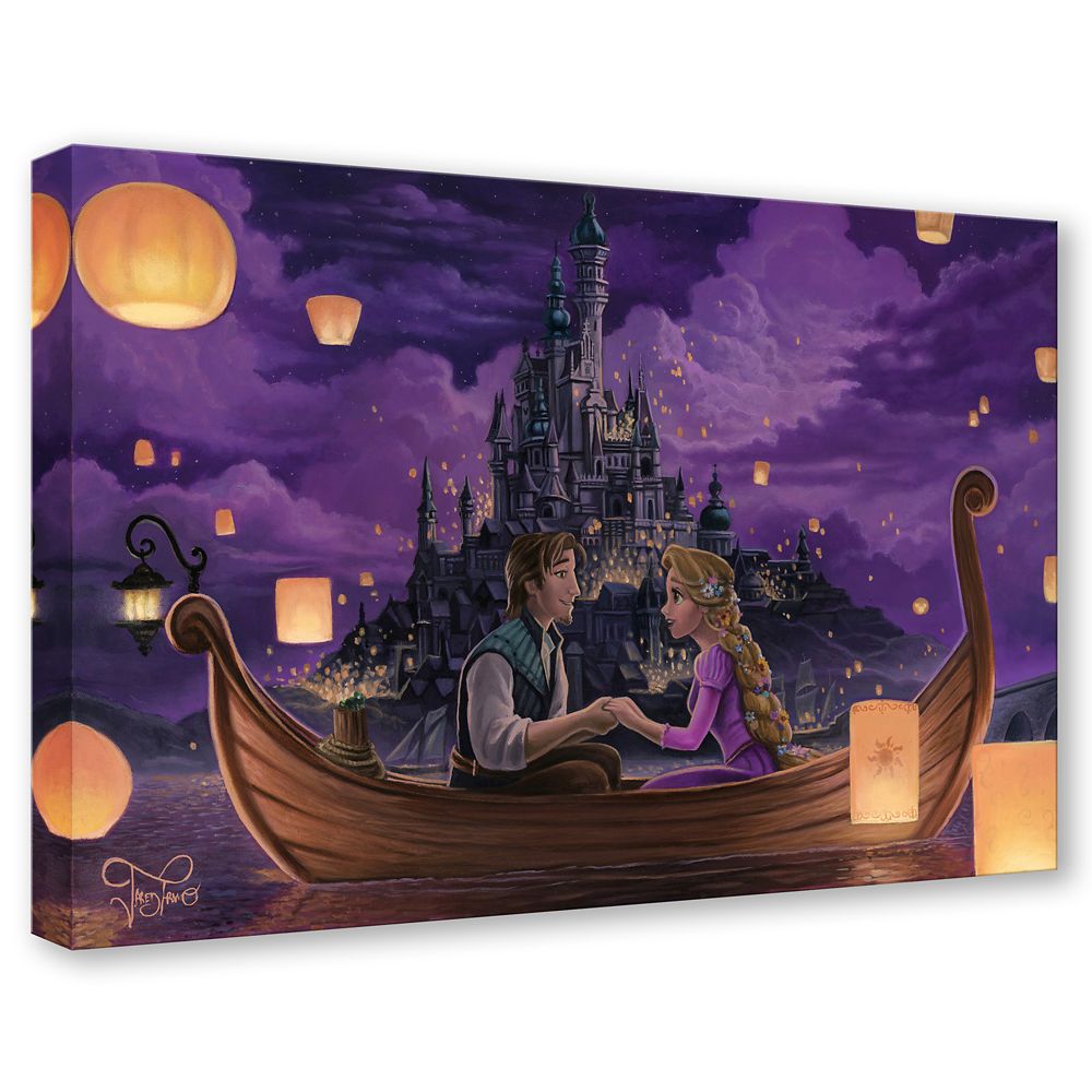 Rapunzel and Flynn ''Festival of Lights'' by Jared Franco Hand-Signed & Numbered Canvas Artwork &ndash; Limited Edition