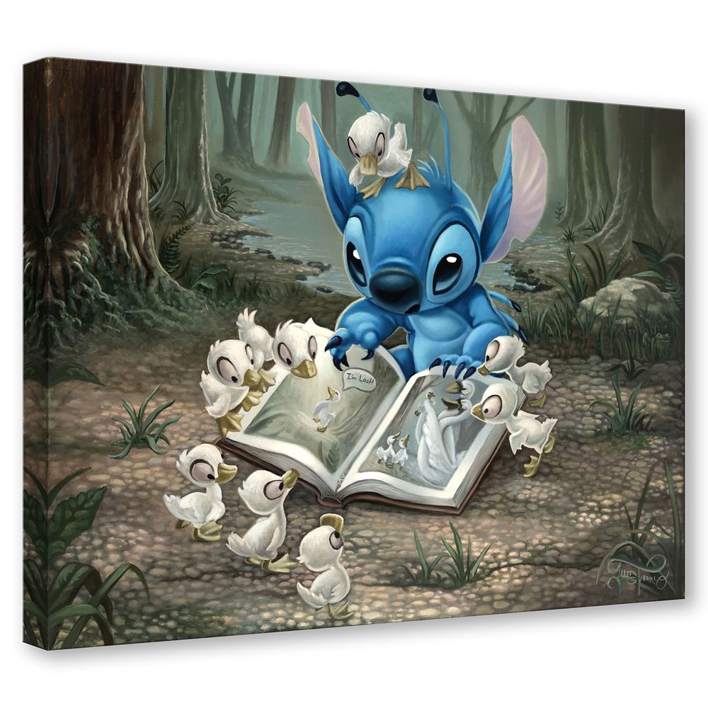 Stitch ''Friends of a Feather'' by Jared Franco Hand-Signed & Numbered Canvas Artwork &ndash; Limited Edition