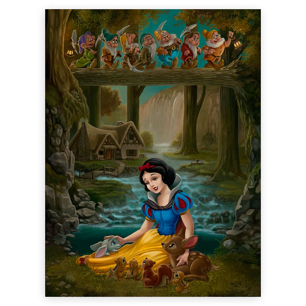 Snow White and the Seven Dwarfs ''Snow White's Sanctuary'' by Jared Franco Hand-Signed& Numbered Canvas Artwork – Limited Edition