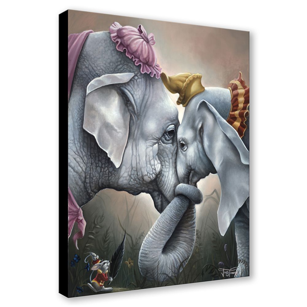 Dumbo and Mrs. Jumbo ''Together at Last'' by Jared Franco Hand-Signed & Numbered Canvas Artwork &ndash; Limited Edition