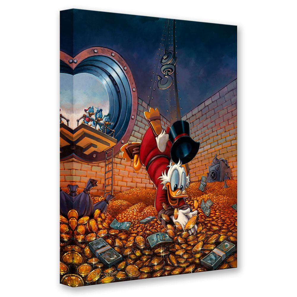 Scrooge McDuck ''Diving in Gold'' Signed Gicl&eacute;e by Rodel Gonzalez &ndash; Limited Edition