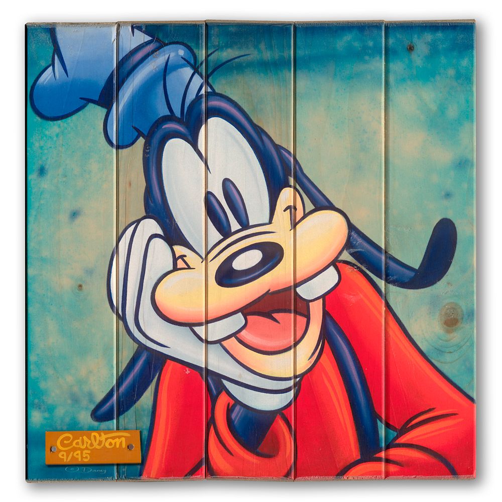 Goofy Awe Gawrsh! Signed Gicle on Wood by Trevor Carlton Official shopDisney