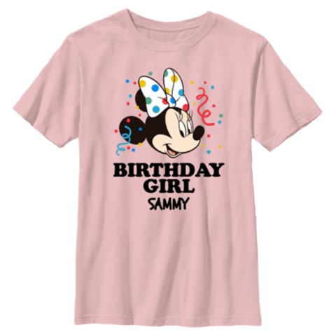 Детские футболки Disney Minnie Mouse ''Birthday Girl'' T-Shirt – Customized