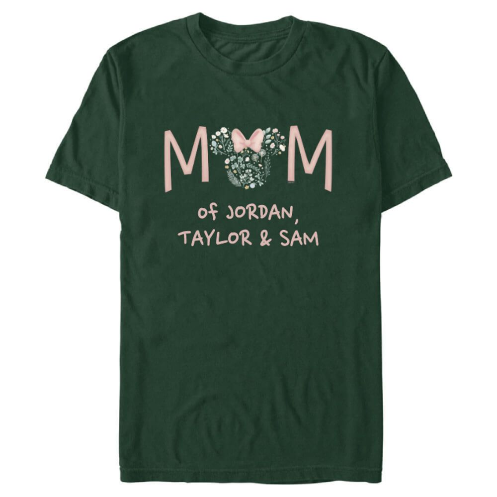 Minnie Mouse Icon Floral Mom Mothers Day T-Shirt for Adults Customized Official shopDisney