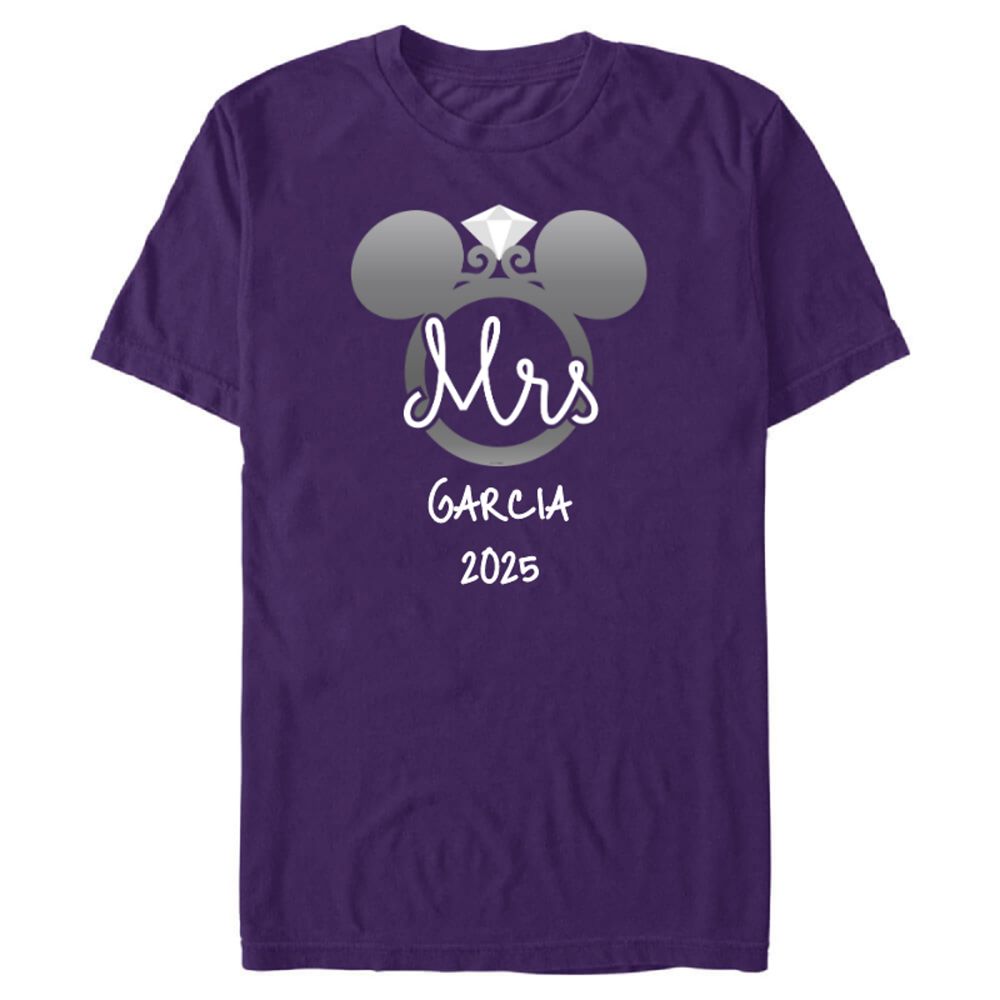 Mickey Mouse Mrs Bride Wedding Ring Hers Honeymoon T-Shirt Customized Official shopDisney