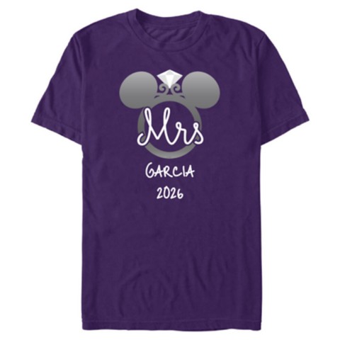 Футболки Disney Mickey Mouse ''Mrs'' Bride Wedding Ring Hers Honeymoon T-Shirt – Customized