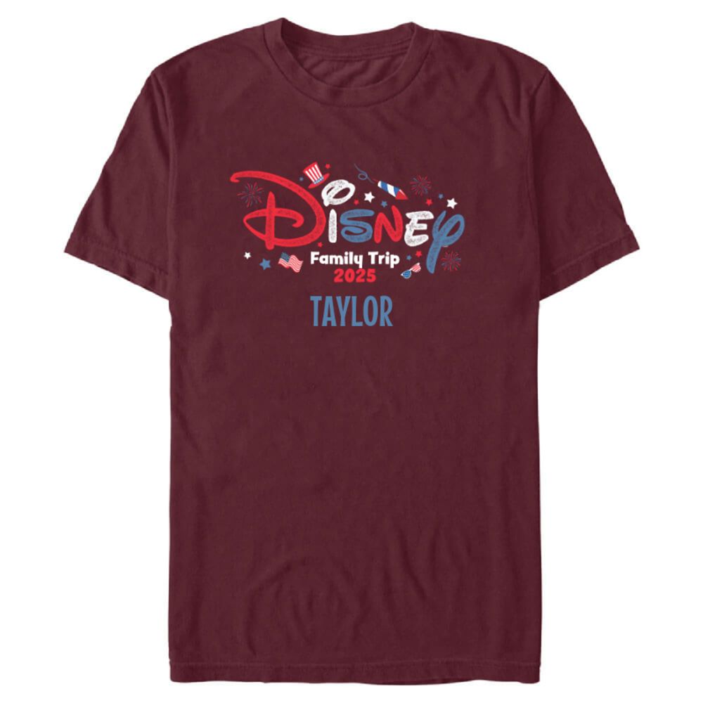 'Disney Family Trip 2025'' Red, White & Blue Americana Logo T-Shirt  Customized