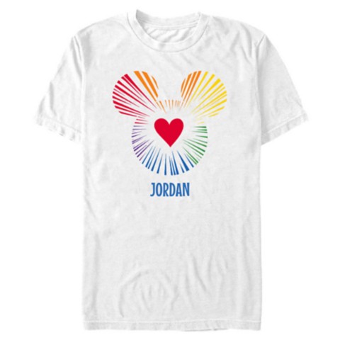 Футболки Disney Mickey Mouse Icon Heart Rainbow T-Shirt – Customized