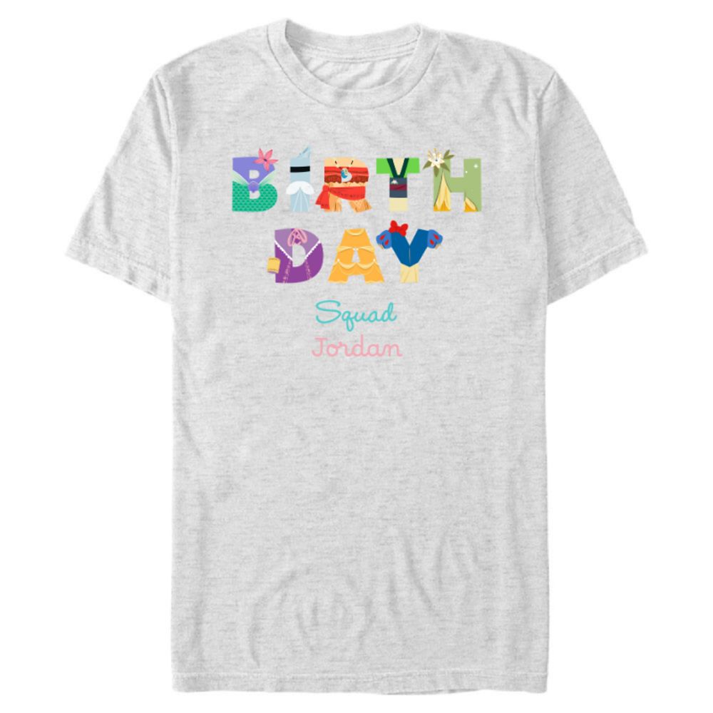 Disney Princess ''Birthday Squad'' Character Letters T-Shirt for Kids – Customized