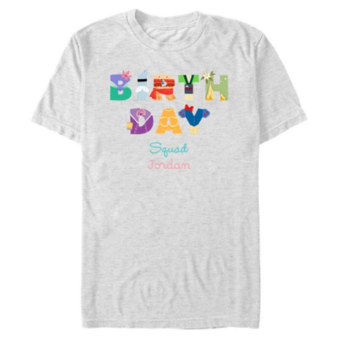 Футболки Disney Princess ''Birthday Squad'' Character Letters T-Shirt – Customized