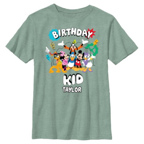 Детские футболки Disney Mickey Mouse and Friends ''Birthday Kid'' T-Shirt for Kids – Customized