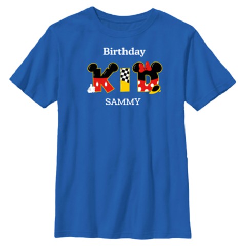 Детские футболки Disney Mickey and Minnie Mouse ''Birthday Kid'' T-Shirt for Kids – Customized