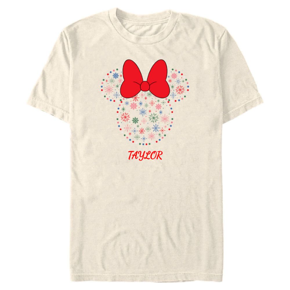 Minnie Mouse Icon Holiday Lights and Snowflakes T-Shirt Customized Official shopDisney