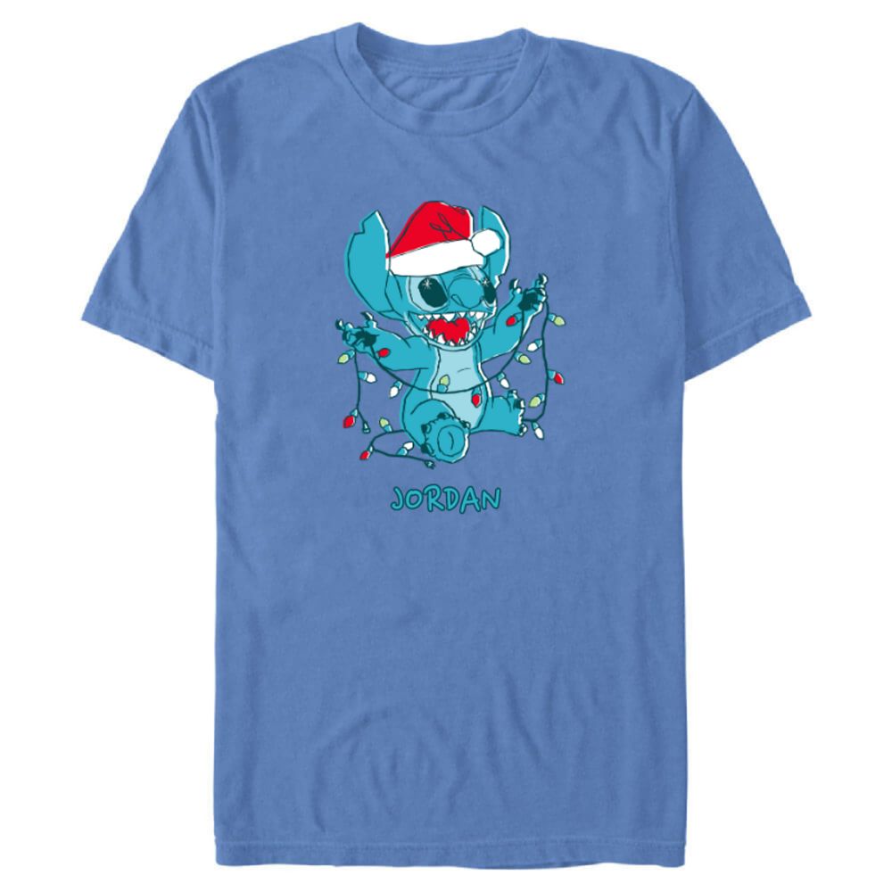 Santa Stitch with Christmas Lights T-Shirt Lilo & Stitch Customized Official shopDisney