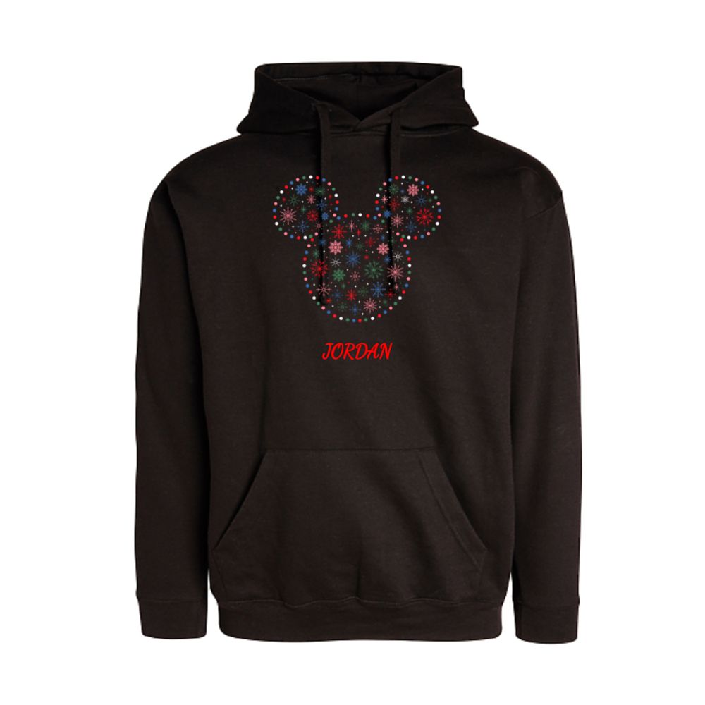 Mickey Mouse Icon Holiday Lights & Snowflakes Pullover Hoodie for Adults  Customized Official shopDisney