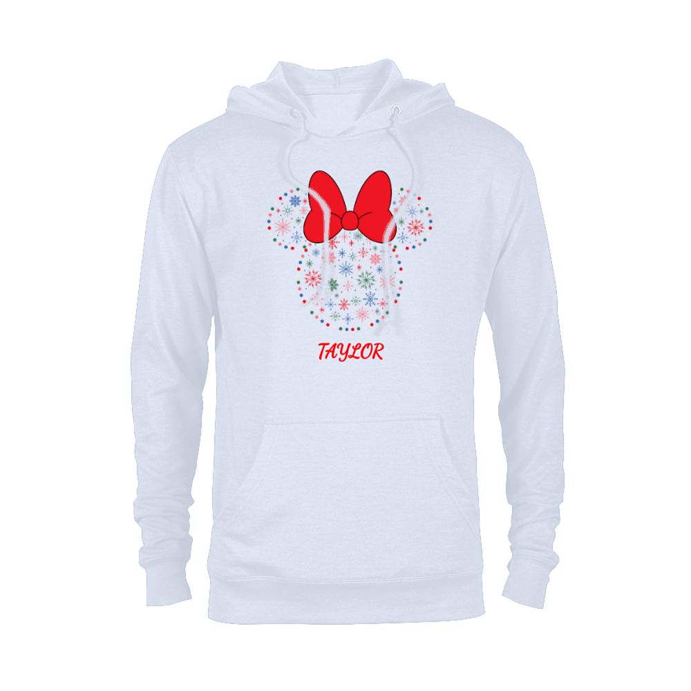 Minnie Mouse Icon Holiday Lights & Snowflakes Pullover Hoodie for Adults  Customized Official shopDisney