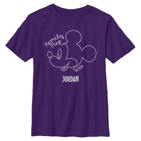 Футболки Disney Mickey Mouse ''Family Trip 2026'' T-Shirt for Kids – Customized