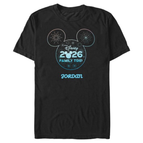 Футболки Disney Mickey Mouse Icon Fireworks ''Disney Family Trip 2026'' T-Shirt for Adults – Customized