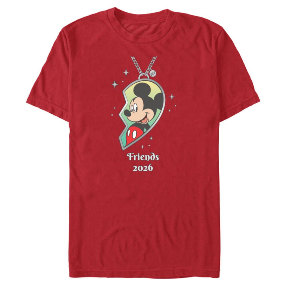 Mickey Mouse BFF Best Friends Matching Heart Necklace T-Shirt &ndash; Customized