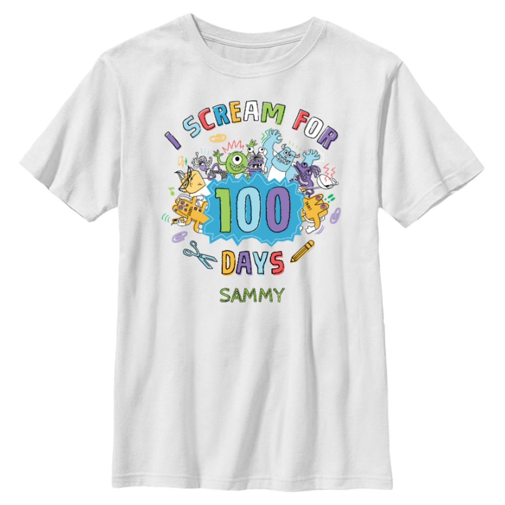 Monsters, Inc. ''I Scream for 100 Days of School'' T-Shirt &ndash; Customized