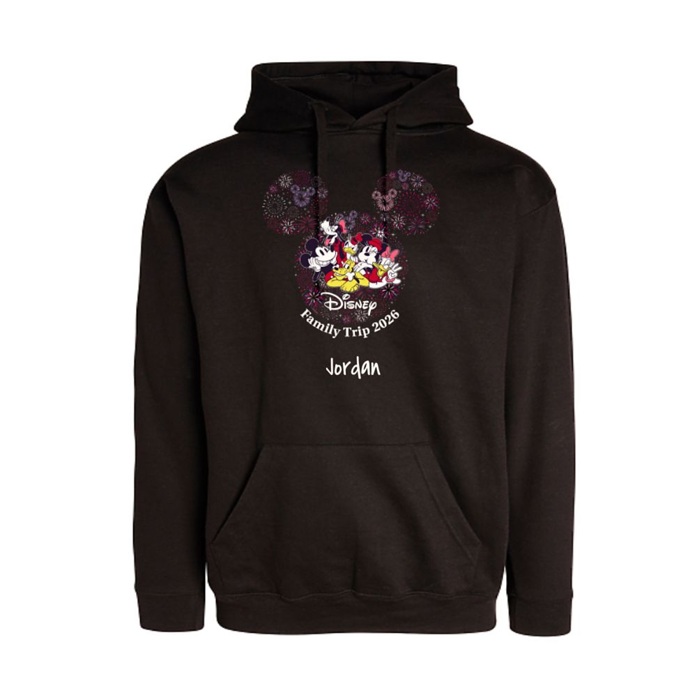 Disney Family Trip 2026 Valentine's Day Vacation Fireworks Pullover Hoodie for Adults &ndash; Customized