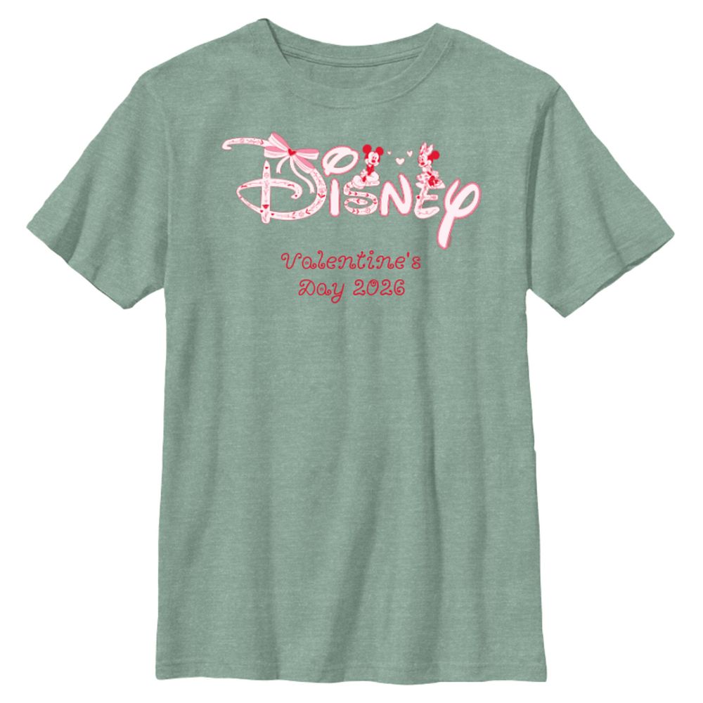 Mickey and Minnie Mouse Valentine's Day Coquette Style Disney Logo T-Shirt &ndash; Customized