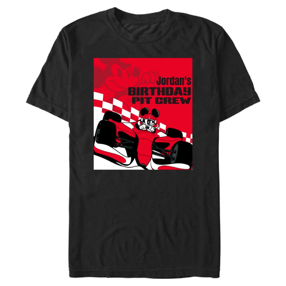 Mickey Mouse Racing ''Birthday Pit Crew'' Birthday Party T-Shirt &ndash; Customized