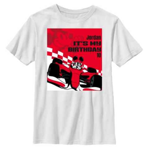 Футболки Disney Mickey Mouse Racing ''It's My Birthday'' Birthday Party T-Shirt – Customized