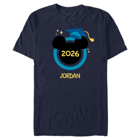 Кепки Disney Mickey Mouse Icon Class of 2026 Graduation T-Shirt – Blue – Customized