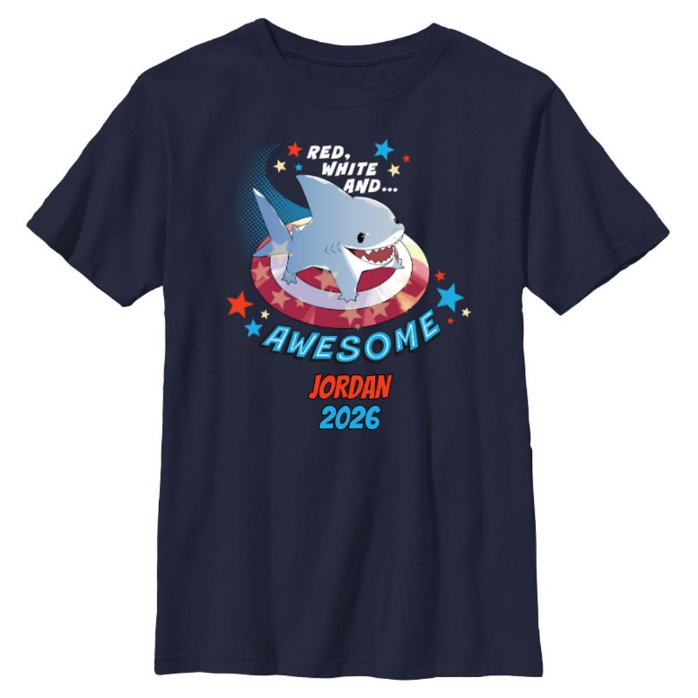 Jeff the Land Shark ''Red, White and Awesome'' Americana T-Shirt - Customized | Disney Store