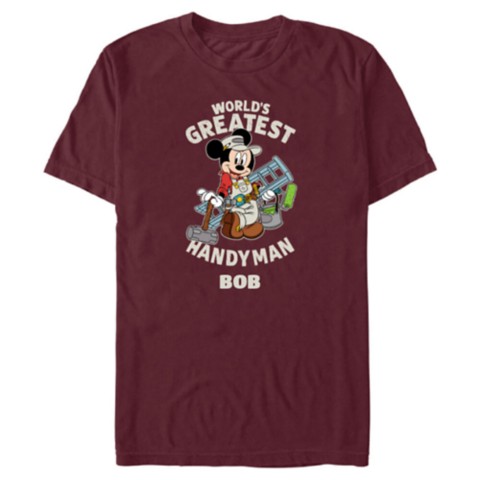 Мужские футболки Disney Mickey Mouse ''World’s Greatest Handyman'' Father's Day T-Shirt for Adults – Customized