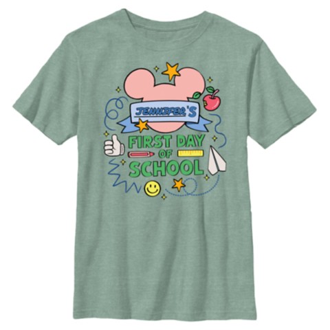 Детские футболки Disney Mickey Mouse Icon ''First Day of School'' T-Shirt for Kids – Customized